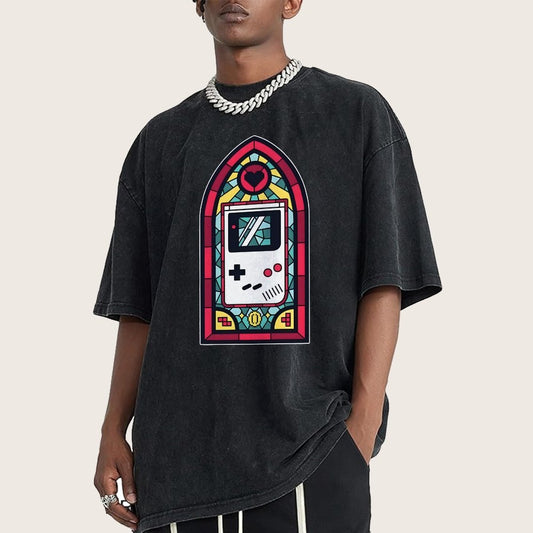 8bit Stained Glass Vintage Distressed T-shirt