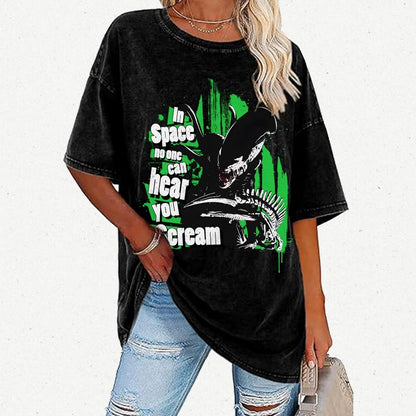 In Space No One Can Hear You Scream Vintage Distressed T-shirt