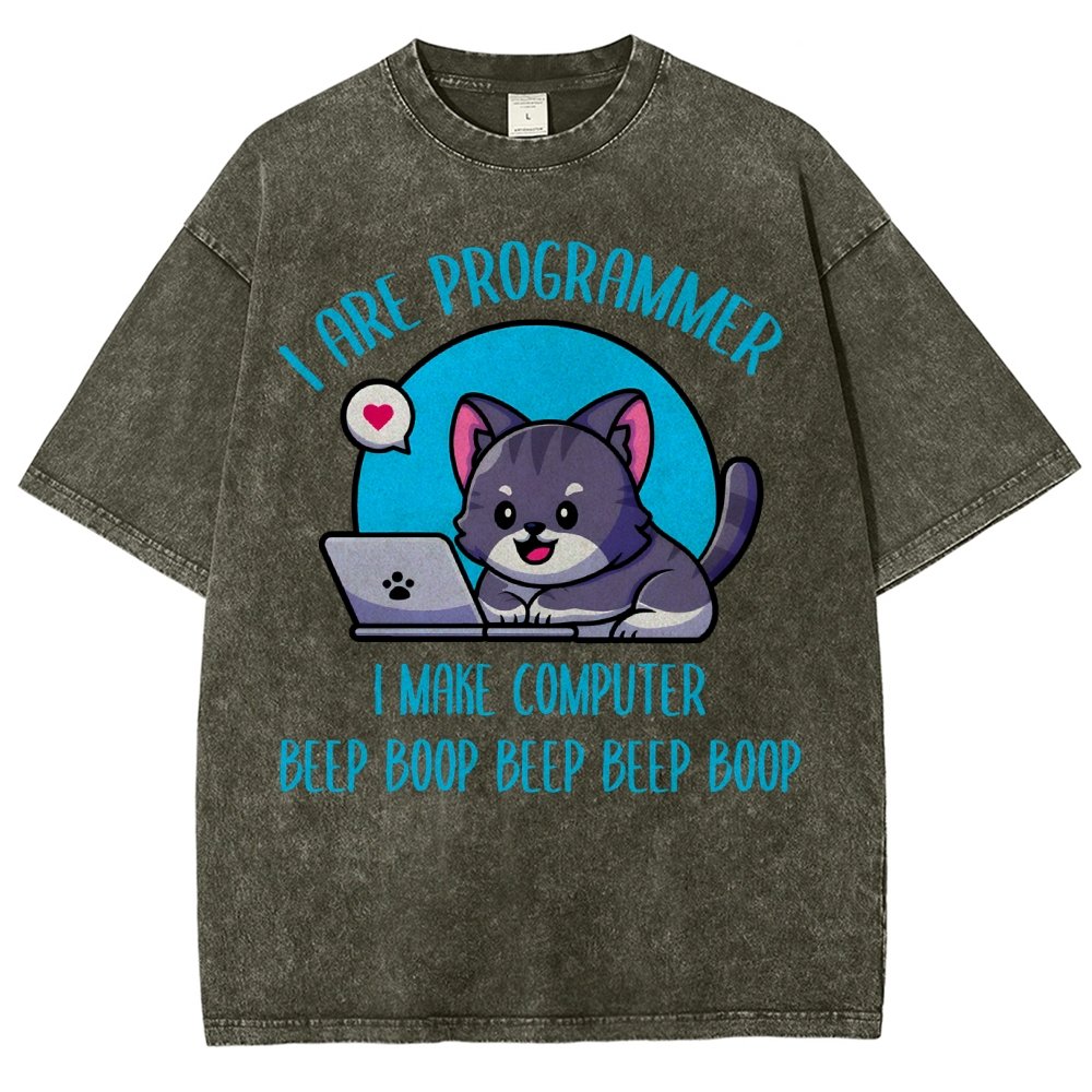 I Are Programmer I Make Computer Beep Vintage Distressed T-shirt