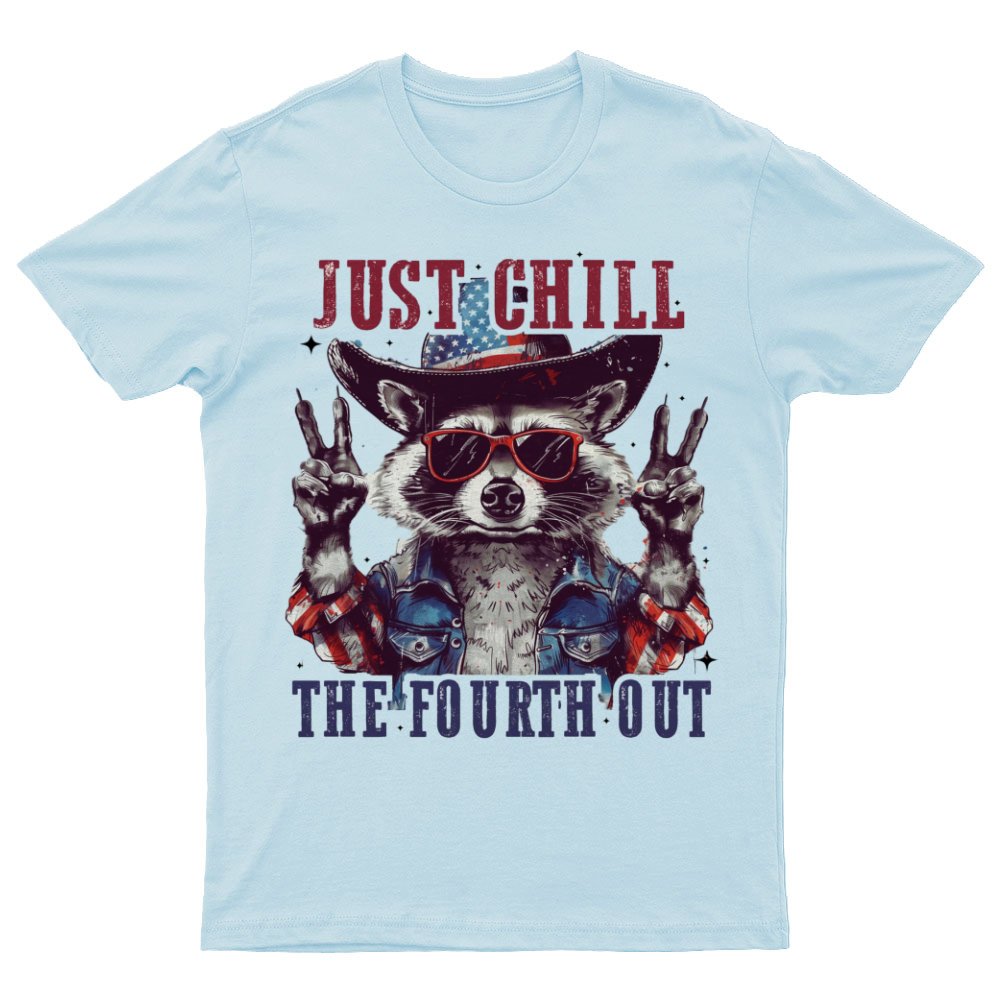 Raccoon Just chill the fourth out Independence Day 1776 Unisex T-Shirt