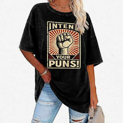 Intend Your Puns Vintage Distressed T-shirt