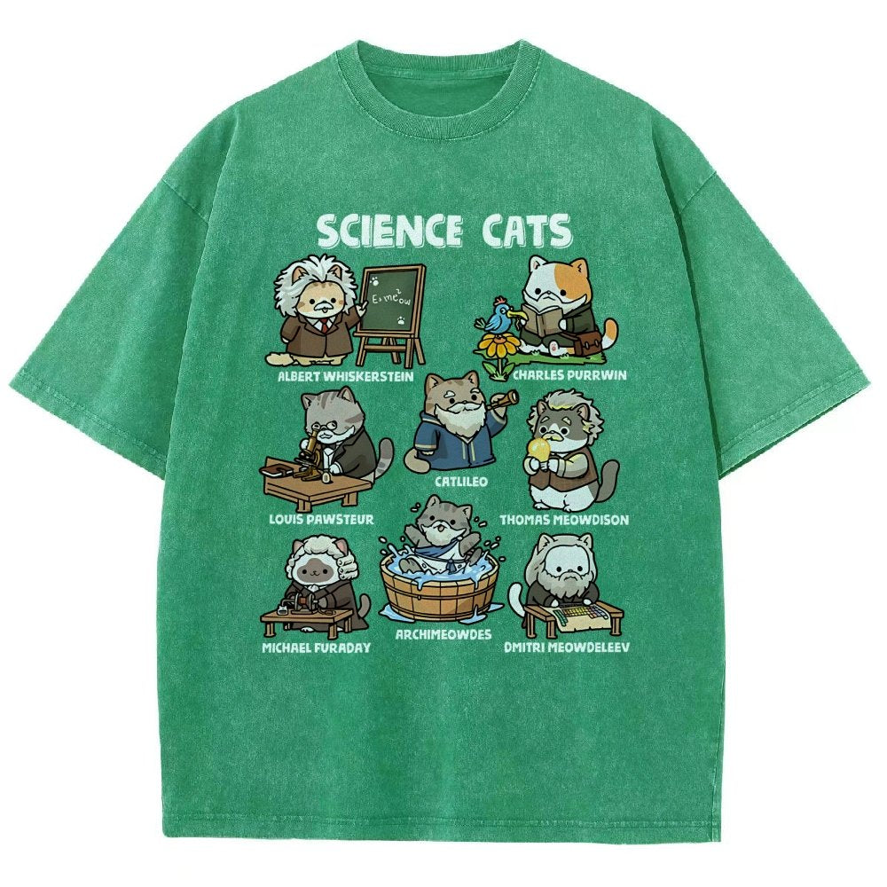 Science Cats Vintage Distressed T-shirt