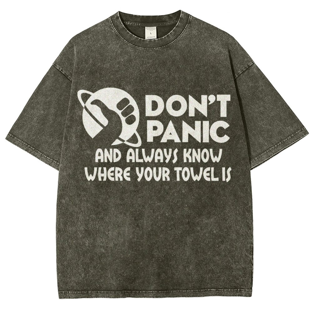 Don't Panic Vintage Distressed T-shirt