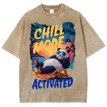 Giant Panda Holiday Art Print Vintage Distressed T-shirt