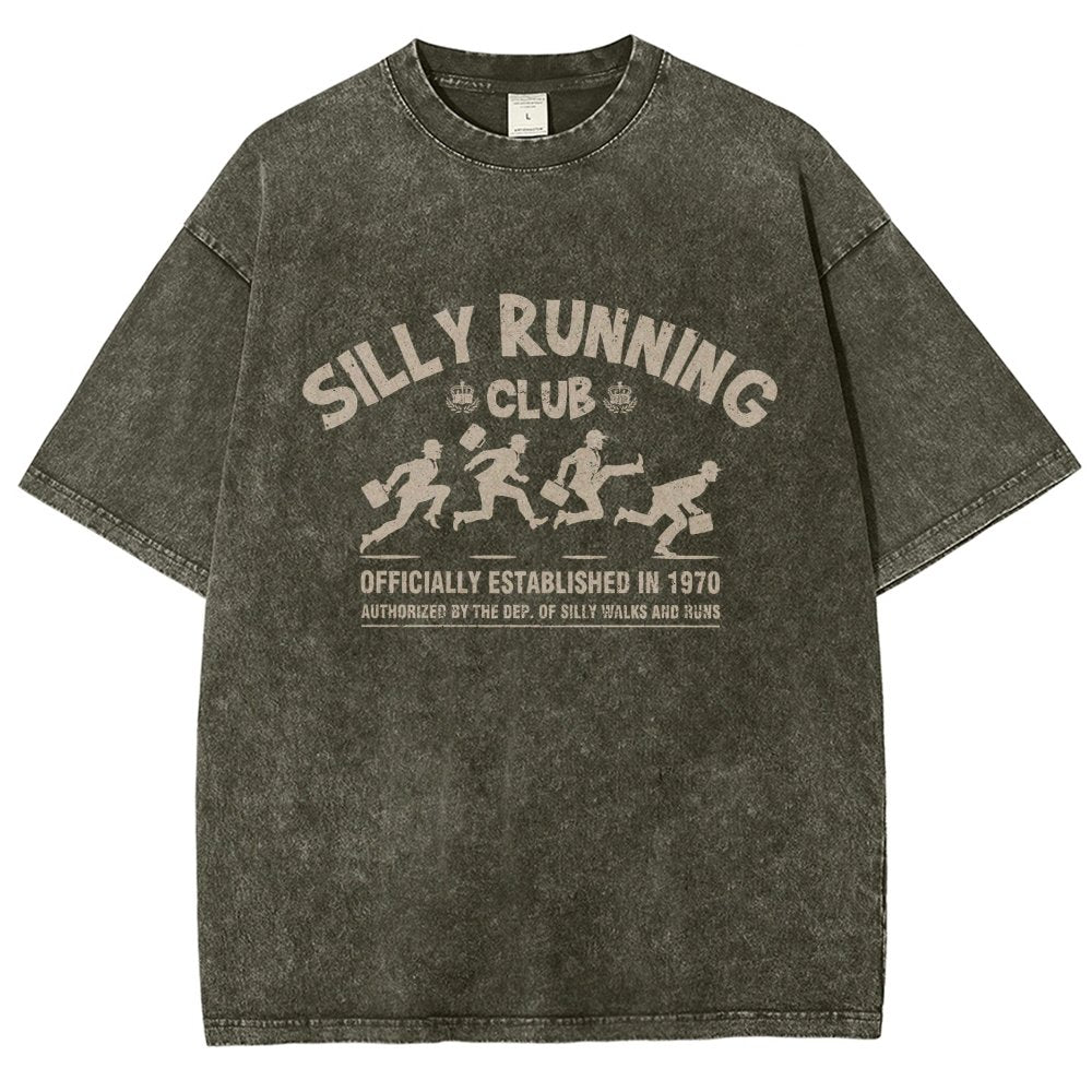 Funny Silly Running Club Vintage Distressed T-shirt