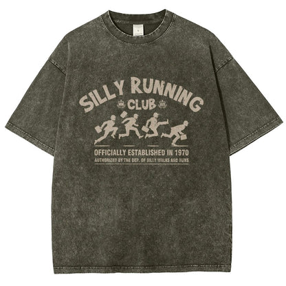 Funny Silly Running Club Vintage Distressed T-shirt