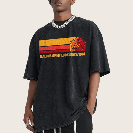 JEALOUS OF MY LUCK SINCE 1974 Vintage Distressed T-shirt