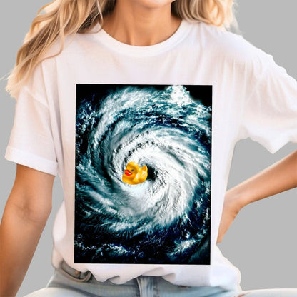 Rubber duck in Hurricane Geek T-Shirt