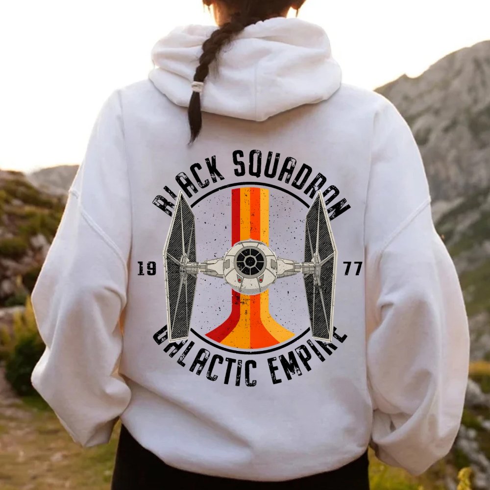 Vintage Squadron Printed Back Unisex Cotton Hoodie