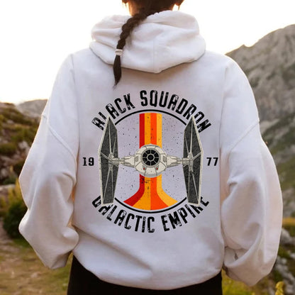 Vintage Squadron Printed Back Unisex Cotton Hoodie