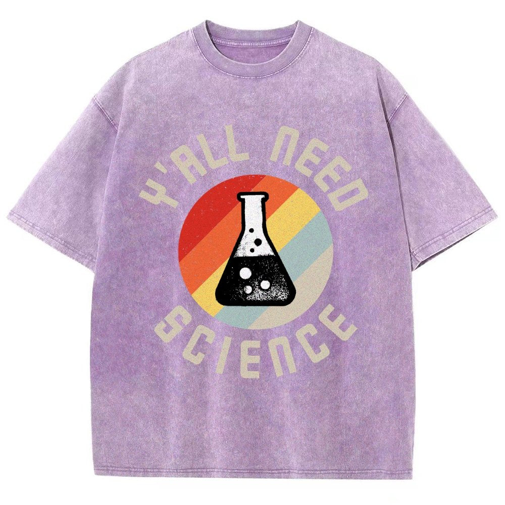 Y'all Need Science Chemistry Biology Physics Vintage Distressed T-shirt