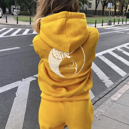 Balancing The Power Geek Printed Back Unisex Cotton Hoodie
