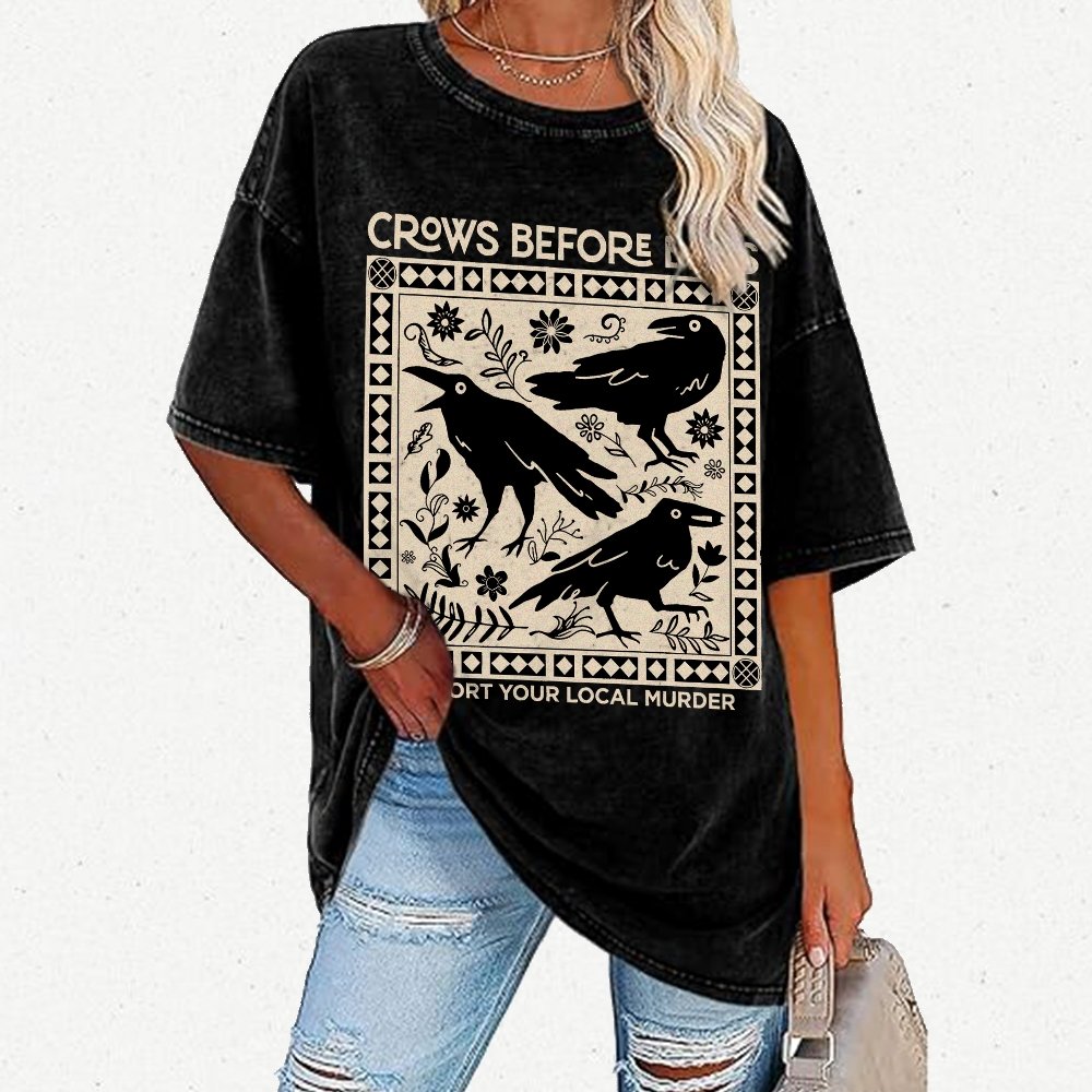 Crows Before Bros Vintage Distressed T-shirt