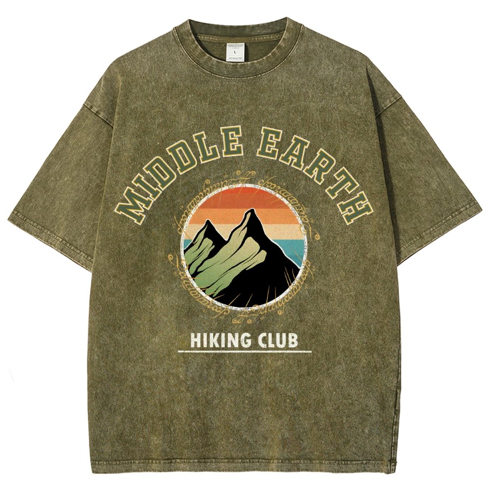 Middle Earth Hiking Club Vintage Distressed T-shirt