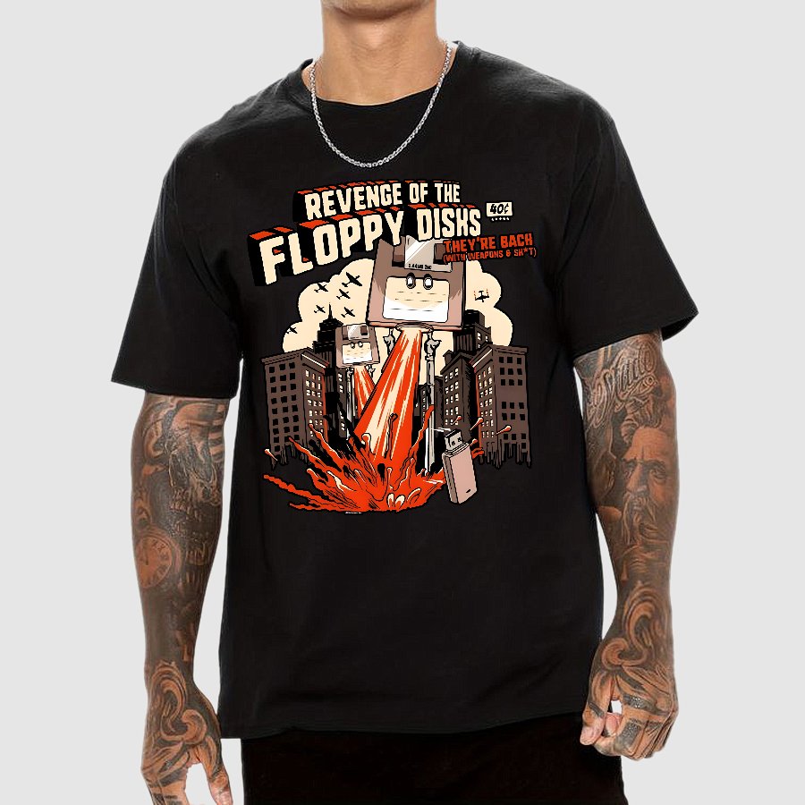 Attack of the Floppy Disks Geek T-Shirt