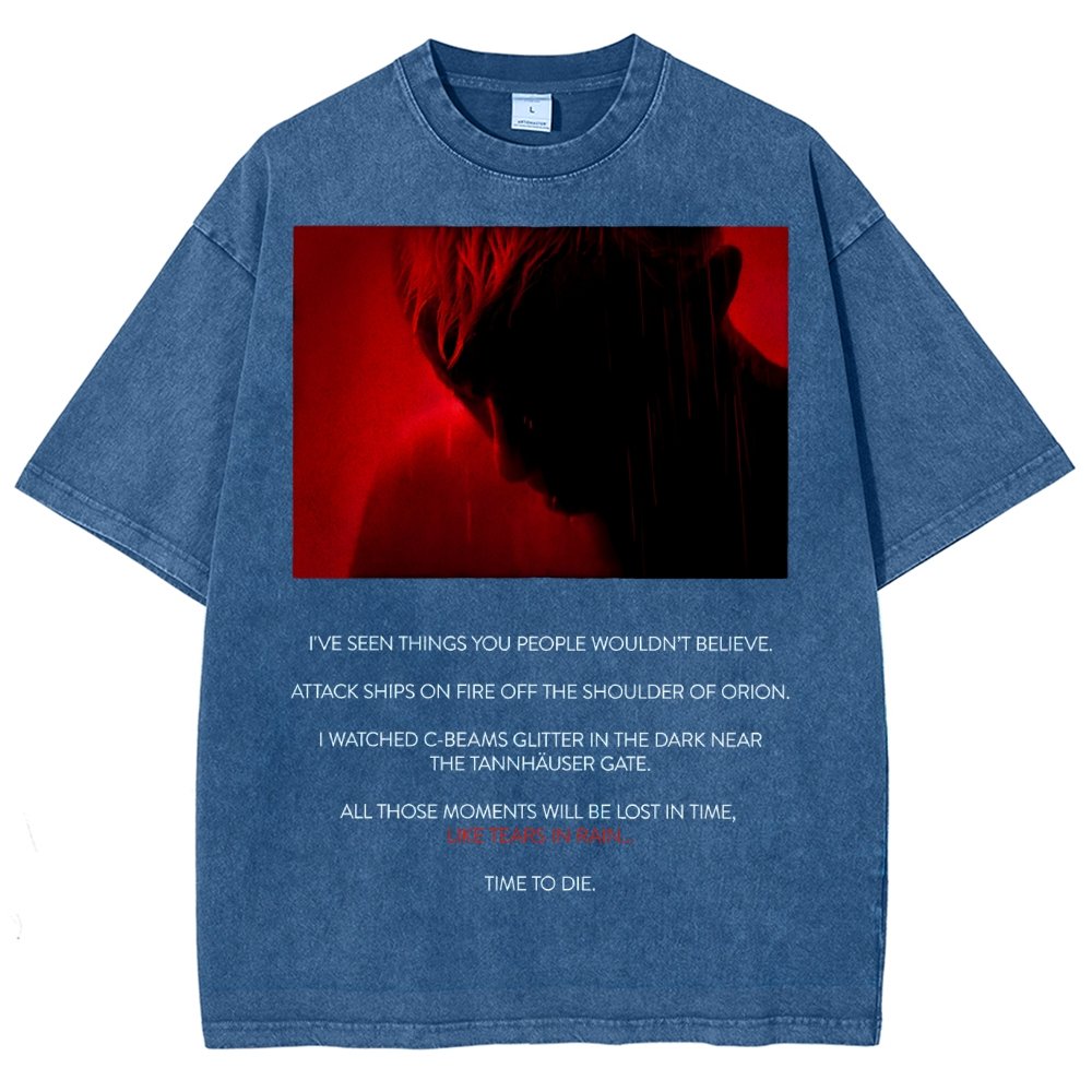 Tears In Rain-Tears In Red-Time To Die Vintage Distressed T-shirt