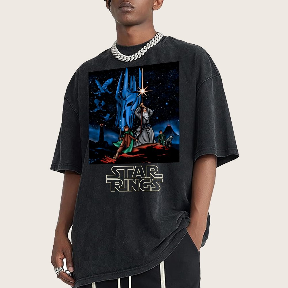 Star Rings Vintage Distressed T-shirt