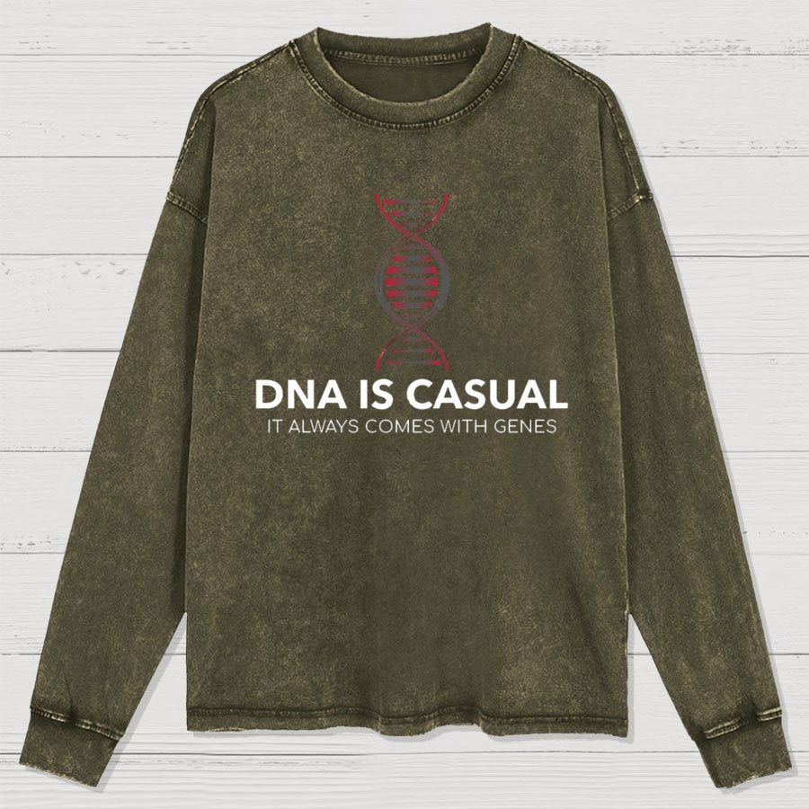 DNA Is Casual Geeky Washed Long Sleeve Tee