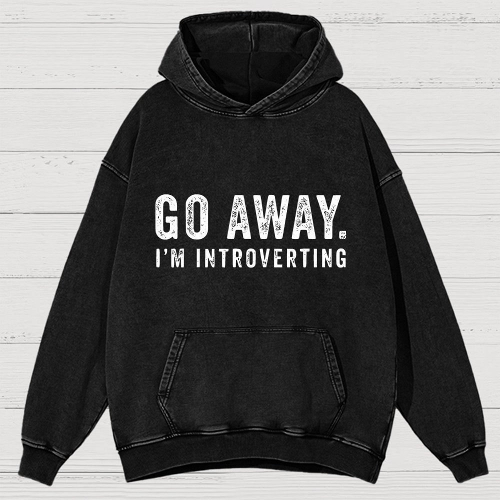 Go Away. I'm Introverting Vintage Distressed Hoodie