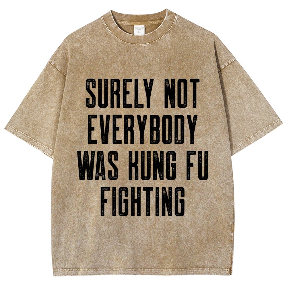 Surely Not everybody was kung fu fighting Vintage Distressed T-shirt