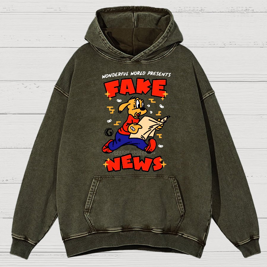 Fake News!Sarcasm Vintage Distressed Hoodie