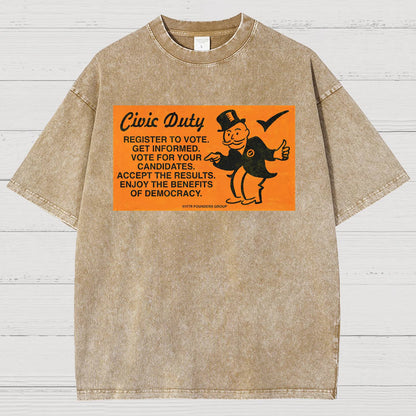 Civic Duty Card. Sarcasm Vintage Distressed T-shirt