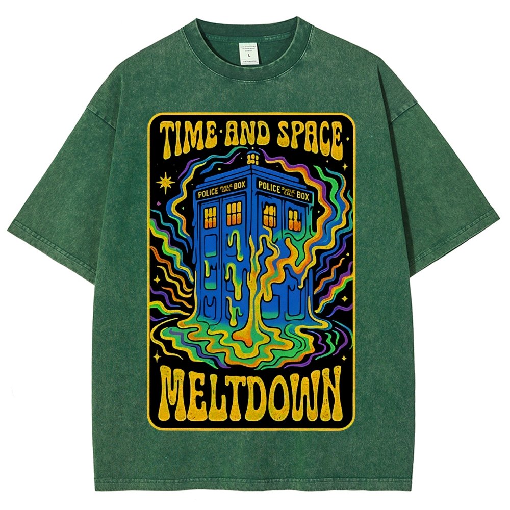 Time And Space Meltdown Vintage Distressed T-shirt