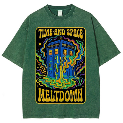Time And Space Meltdown Vintage Distressed T-shirt