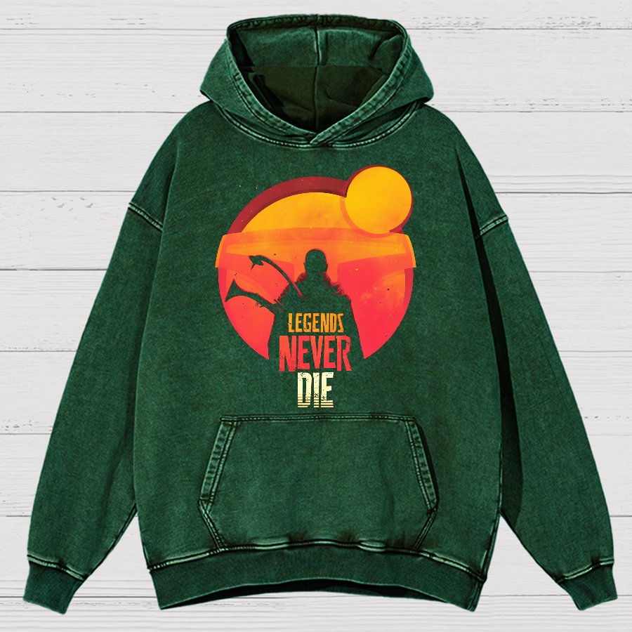 Legends Never Die Vintage Distressed Hoodie