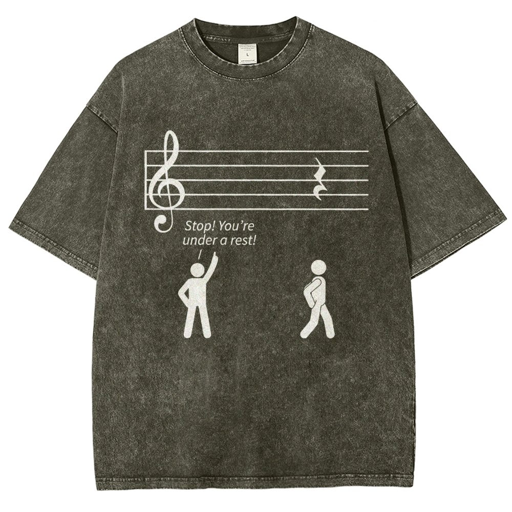 Stop Under A Rest Music Vintage Distressed T-shirt