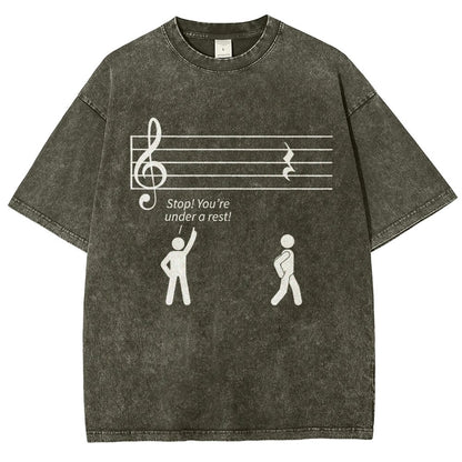 Stop Under A Rest Music Vintage Distressed T-shirt