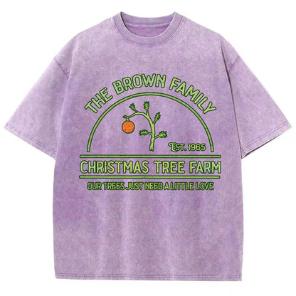 Vintage Christmas Tree Farm Vintage Distressed T-shirt