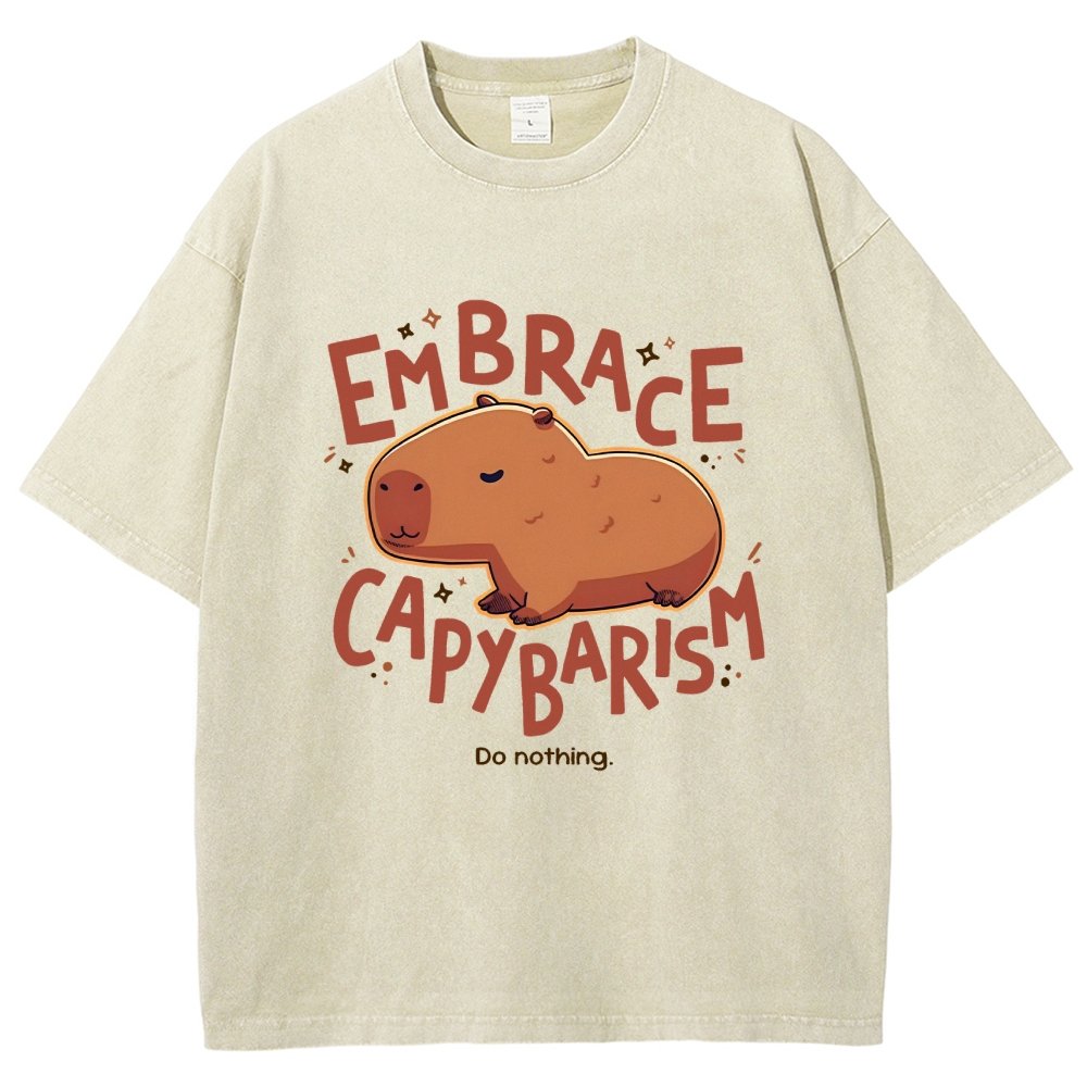 Capybarism Do Nothing Vintage Distressed T-shirt