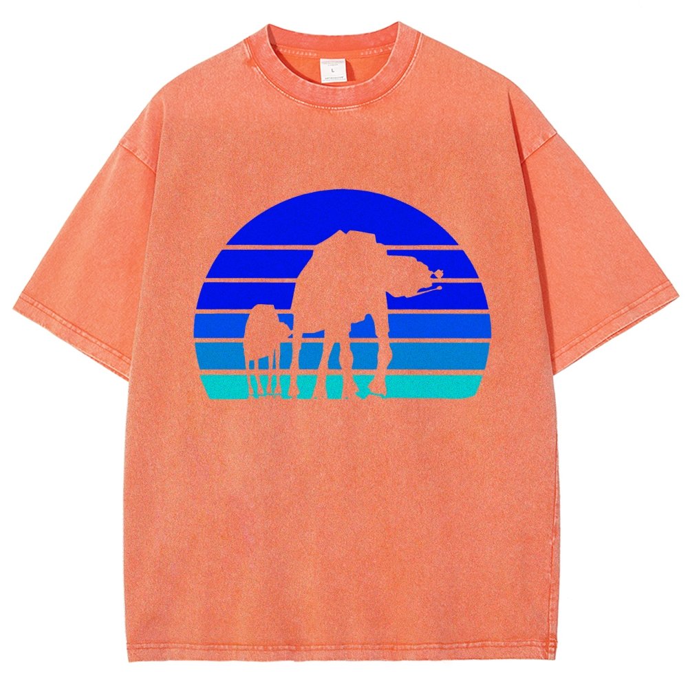 Sunset Stroll Mechanical Marvels Vintage Distressed T-shirt