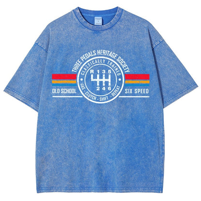 Three Pedals Heritage Society Vintage Distressed T-shirt