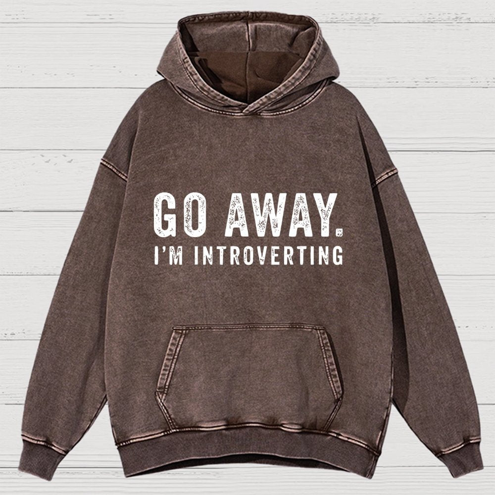 Go Away. I'm Introverting Vintage Distressed Hoodie