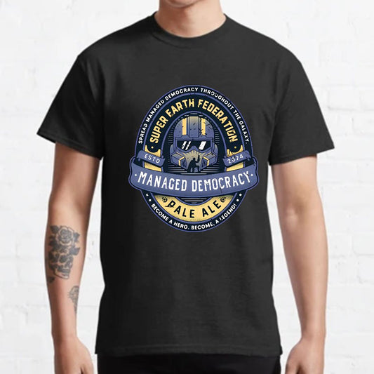 Democracy Exo Patriot Mech Geeky T-Shirt