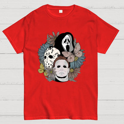 Horror Halloween Floral Scream Geek T-Shirt