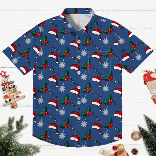 Fun Christmas Hat Print Geeky Shirt