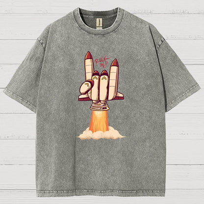 Rock On Rocket  Vintage Distressed T-shirt