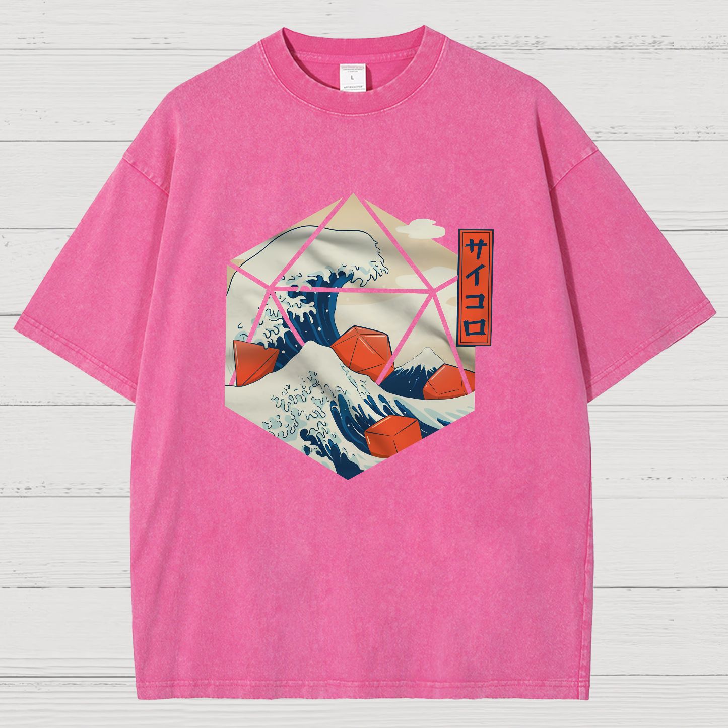 Great Wave of Dice Vintage Distressed T-shirt