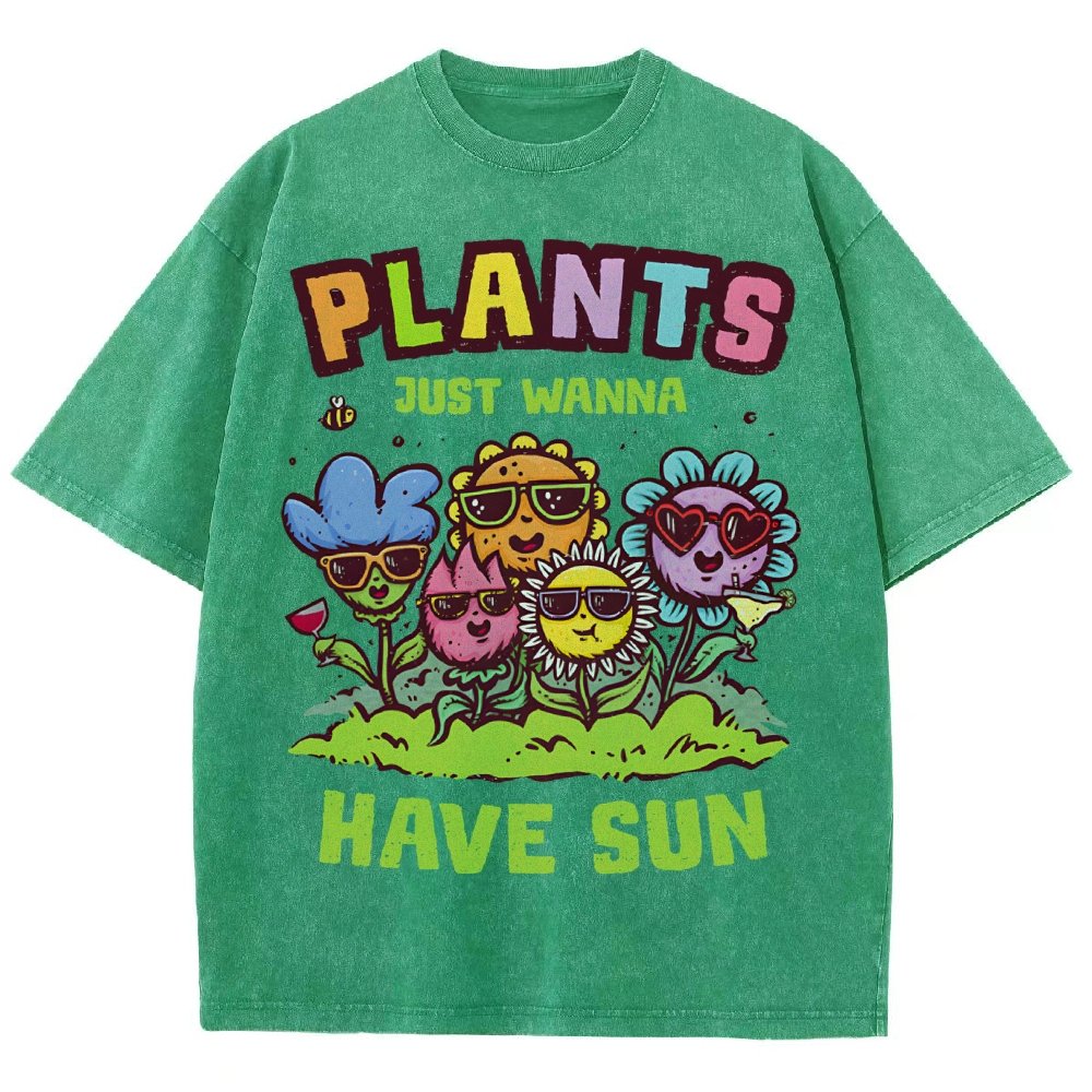 Plants Just Wanna Have Sun Vintage Distressed T-shirt