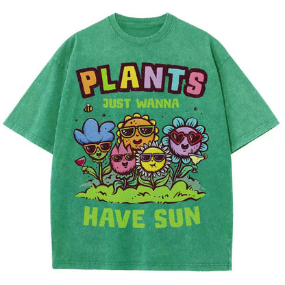 Plants Just Wanna Have Sun Vintage Distressed T-shirt