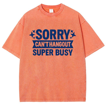 Sorry — Can’T Hang Out — Super Busy Vintage Distressed T-shirt