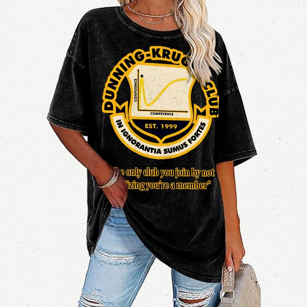 Dunning-Kruger Club Vintage Distressed T-shirt
