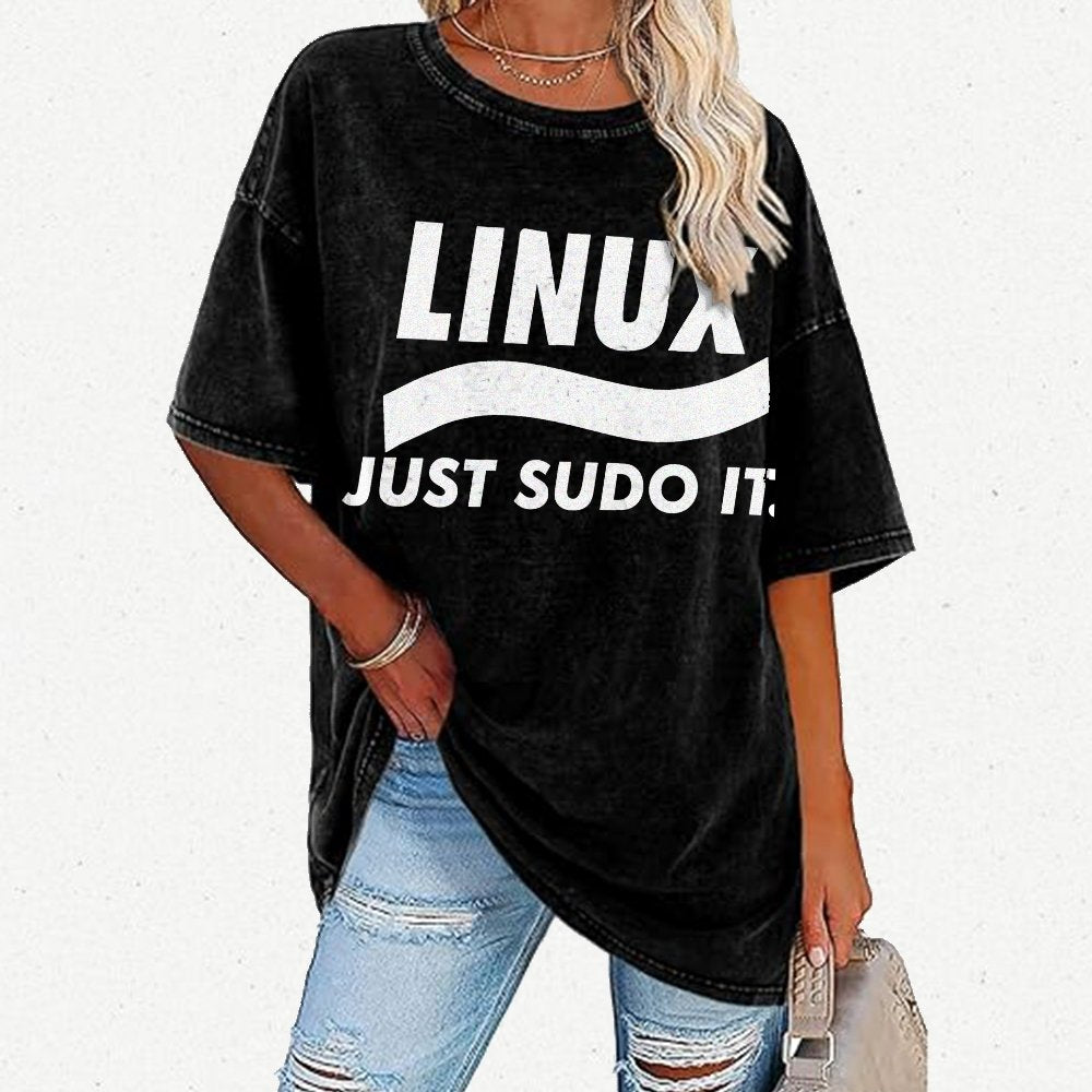 Linux Just Sudo It Vintage Distressed T-shirt