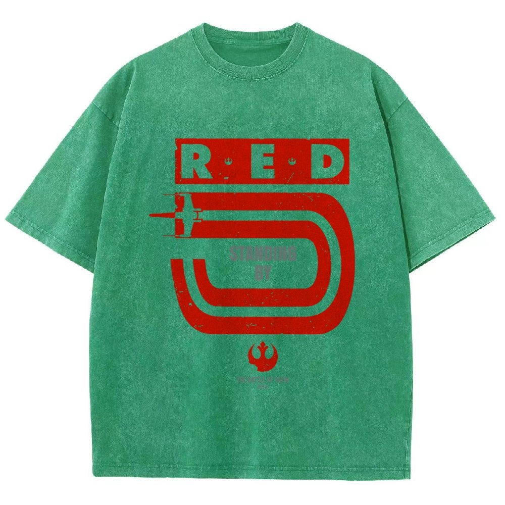 Red Star Standing By Vintage Distressed T-shirt