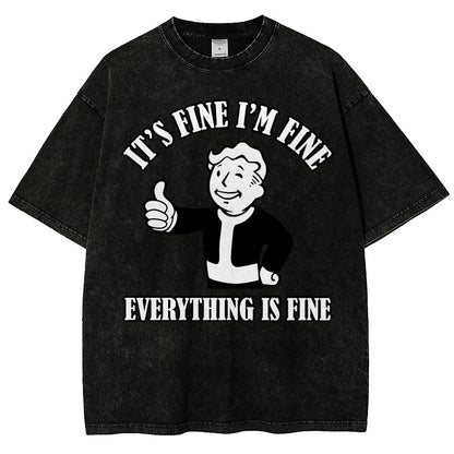 Its Fine Im Fine Everything Is Fine Vintage Distressed T-shirt