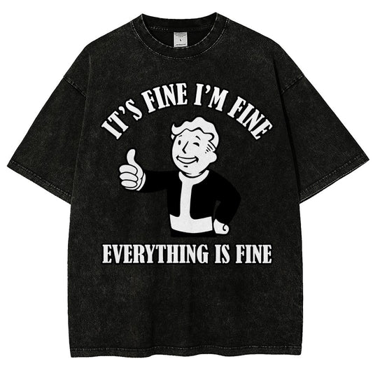 Its Fine Im Fine Everything Is Fine Vintage Distressed T-shirt