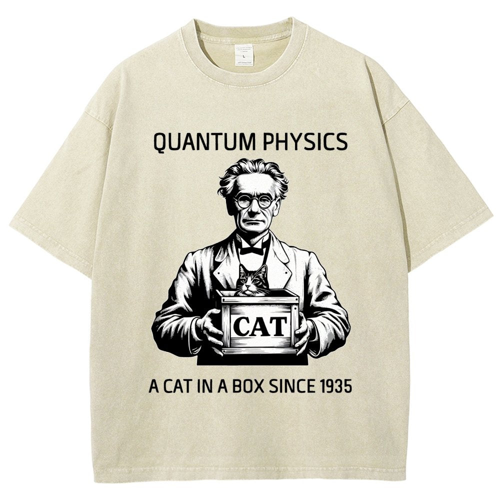 Schrödinger's Cat Quantum Vintage Distressed T-shirt